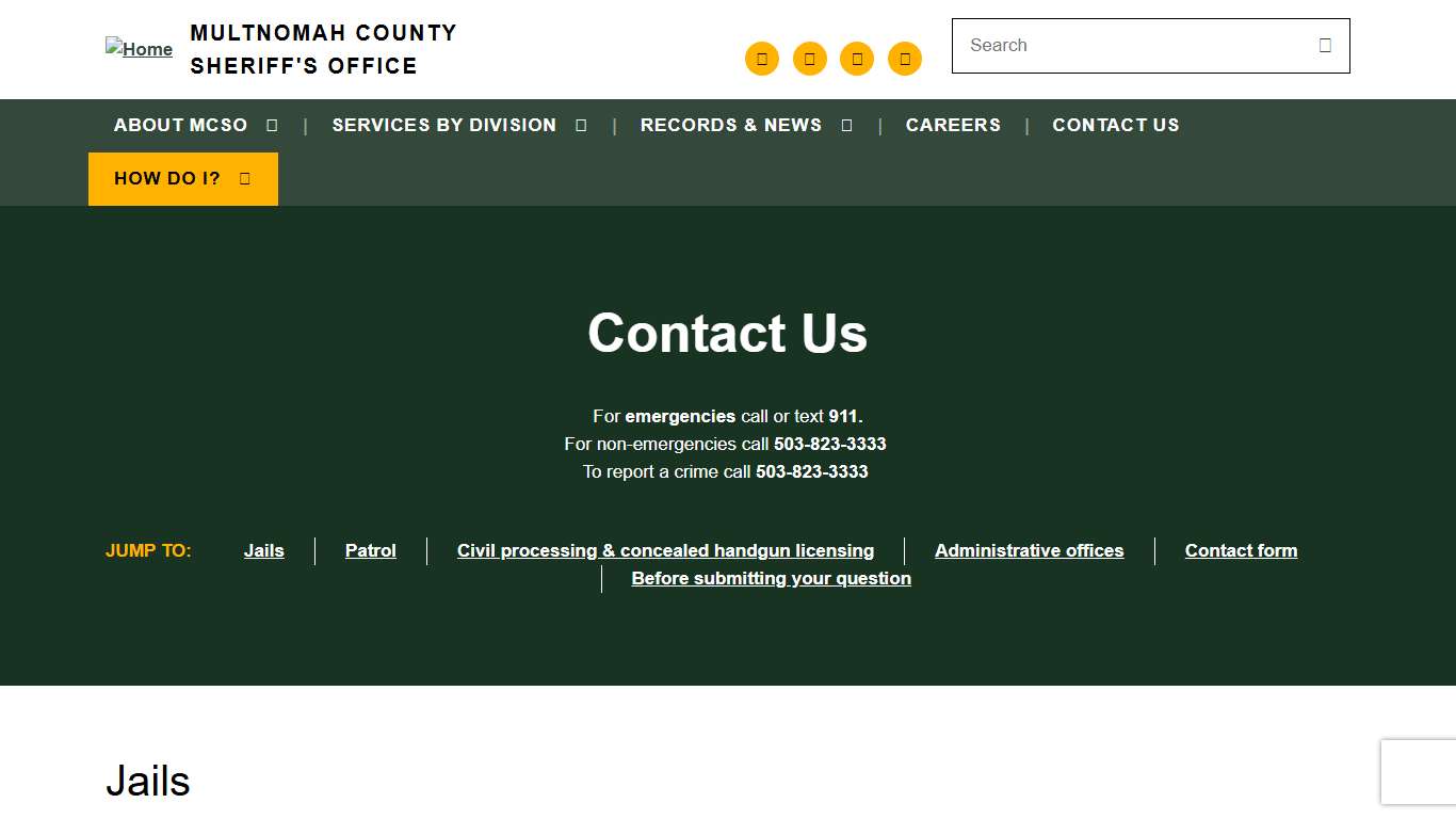 Contact Us | Multnomah County Sheriff's Office