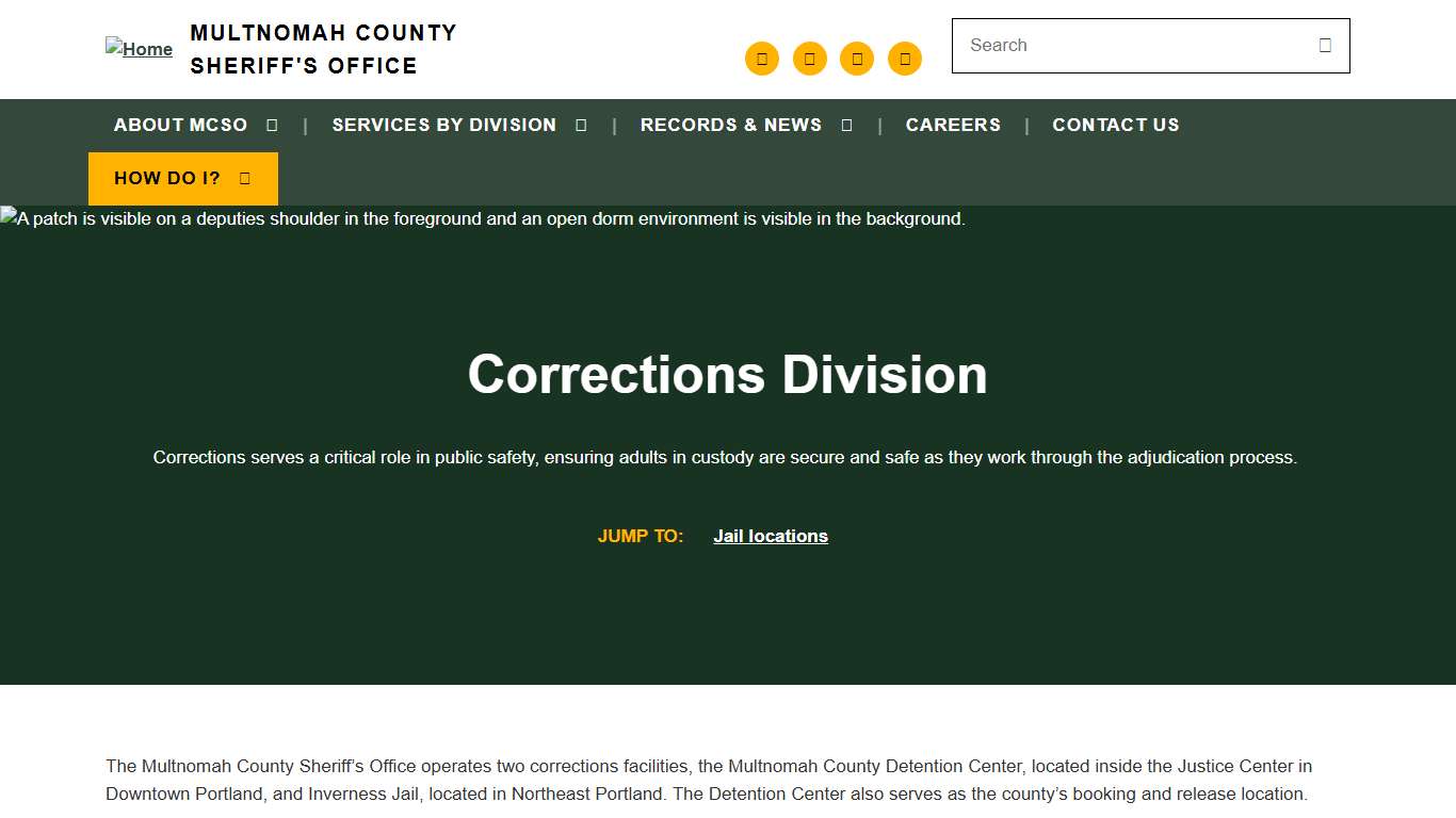 Corrections Division | Multnomah County Sheriff's Office