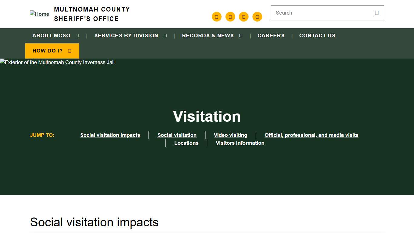 Visitation | Multnomah County Sheriff's Office